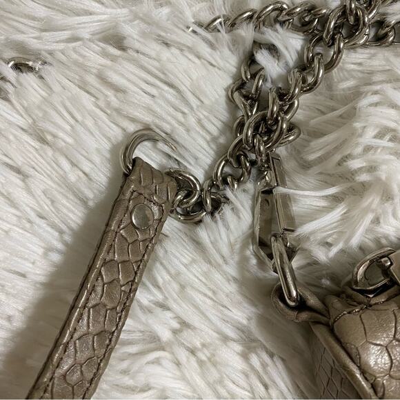 REBECCA MINKOFF • Tan + Silver Snakeskin Fringe Leopard Crossbody Bag - Picture 6 of 11